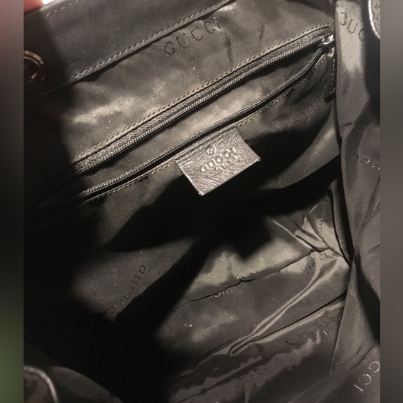 GUCCI Rucksack Backpack Nylon Leather Trim Slingback Daypack - Picture 9 of 16